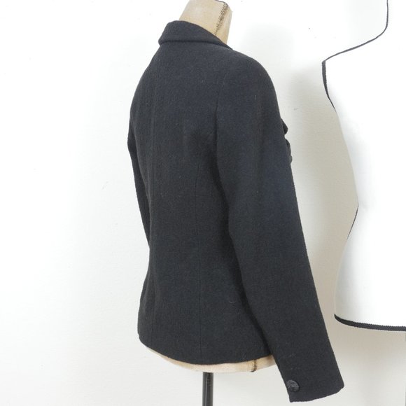 Lolita Lempicka Black Button Up Fitted Classic Wool Blazer Size 38/US 6 Jacket - Picture 10 of 15
